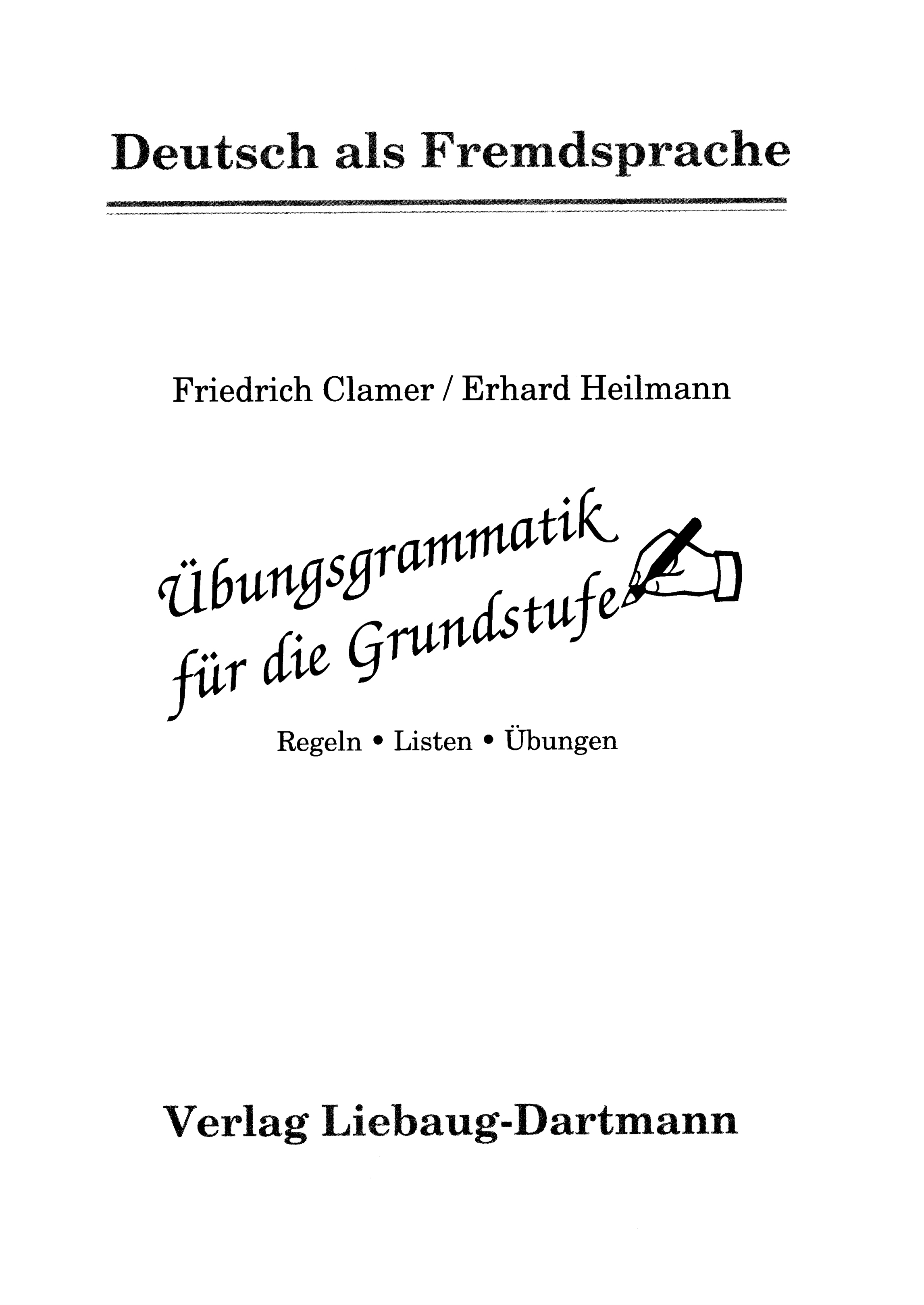 Übungsgrammatik für die Grundstufe